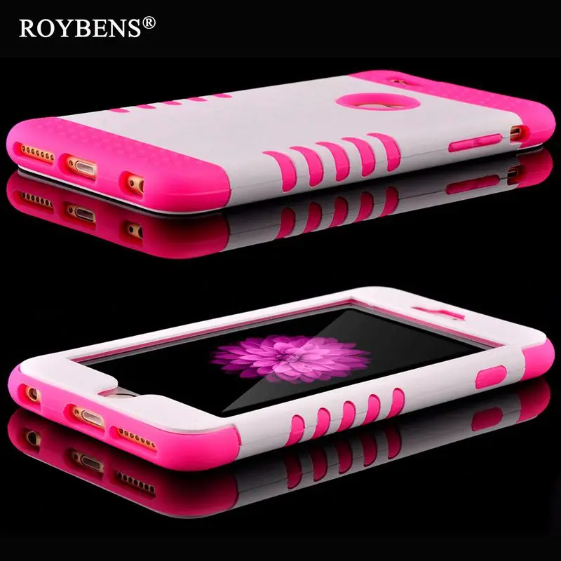 Roybens для iPhone 6S 5S чехол Роскошный 3 в 1 мягкий силиконовый 6 Plus 5 SE прочный PC TPU