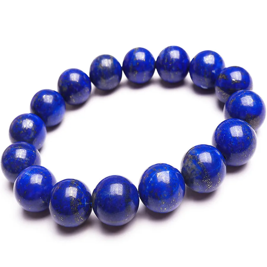 

Free Shipping 12.5mm Genuine Natural Deep Blue Lapis Lazuli Round Beads Fashion Jewelry Women Stretch Charm Bracelet Femme