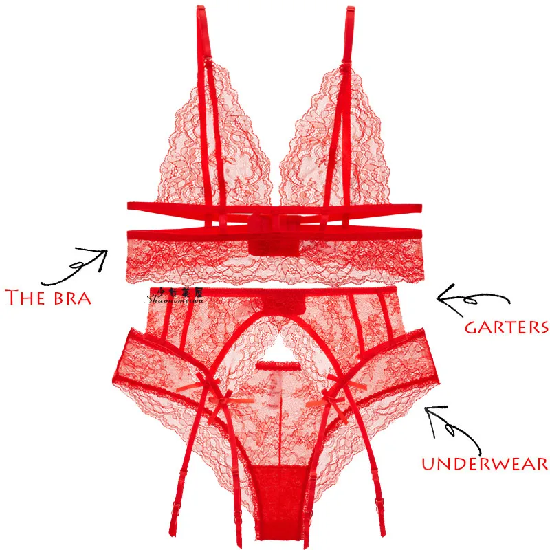 Сексуальный кружевной бюстгальтер, чашечки расположены рядом, нижнее белье подвязки ультра тонкий прозрачный сомнения очаровательно Push Up комплект нижнего белья с бюстгальтером без стального кольца