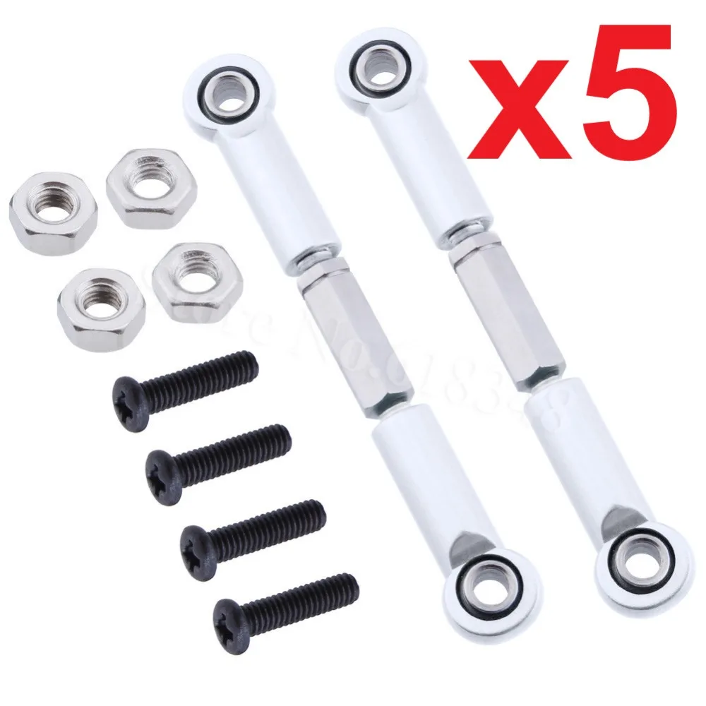 10P Adjustable Aluminum Toe links 53mm-63mm Turnbuckle & Rod ends For Traxxas 1/16 Slash 4WD RC Hobby Car Hop Up 7038X | Игрушки и