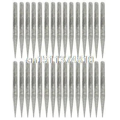 

30 Pcs 3mm Diameter 1.8" Length Taper Tip Diamond Point Grinding Burr Drill Bits