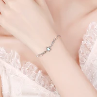 trendy moonstone crystal elk bracelets for women jewelry fashion 925 sterling silver bracelets for girls party accessories