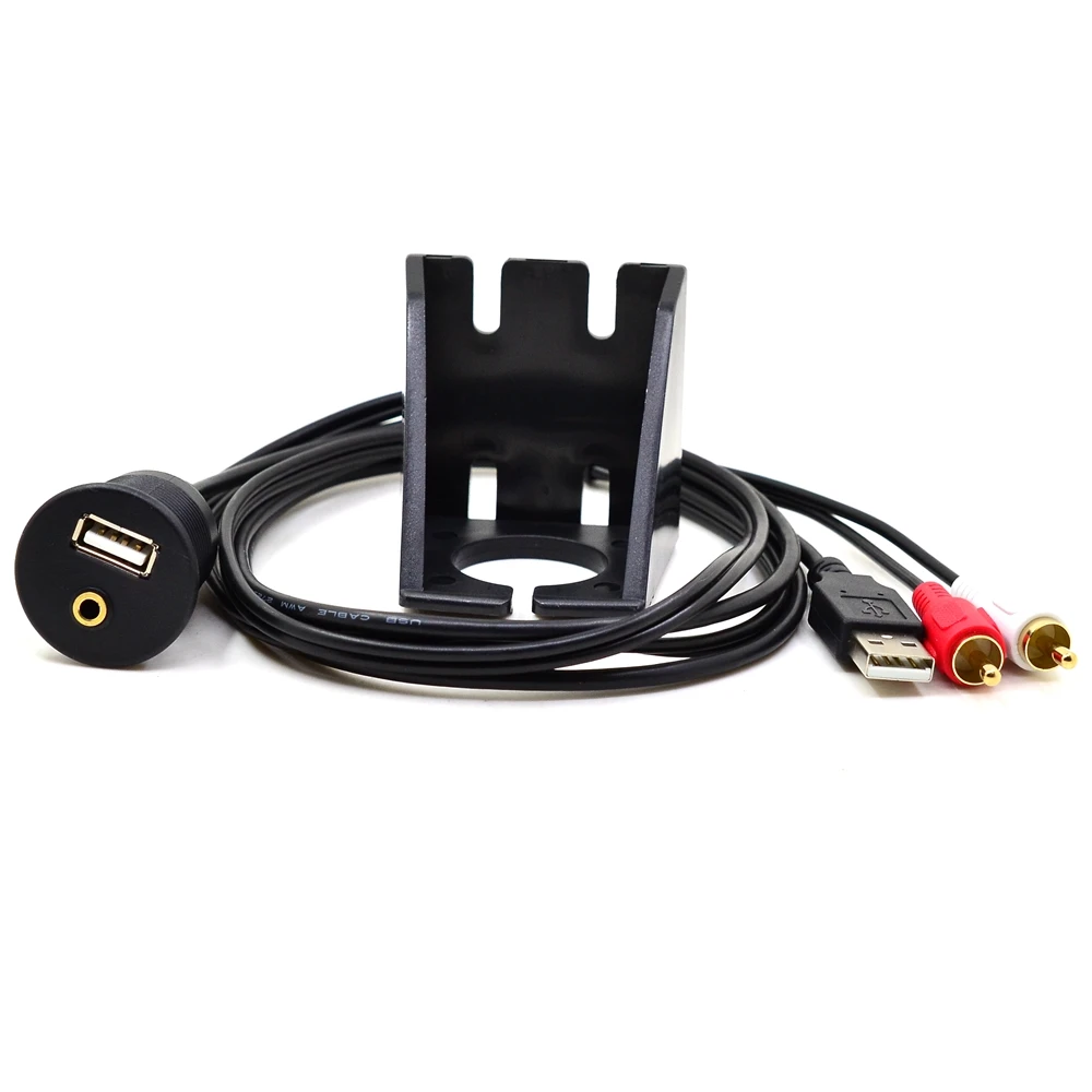 Панель скрытого монтажа для приборной панели автомобиля 3 фута 1 м USB 2 0 5 мм AUX RCA