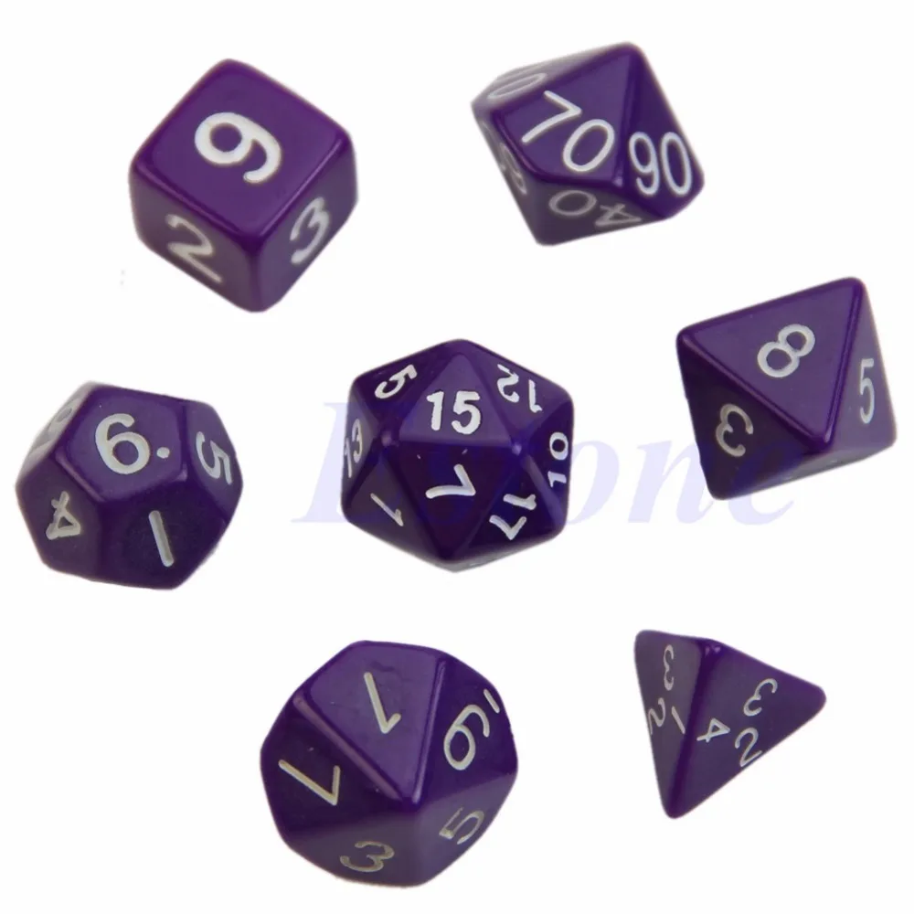 7 шт. Двусторонняя форма D4 D6 D8 D10 D12 D20 для РПГ поли игры в кости|dice game|poly diced20 rpg games |