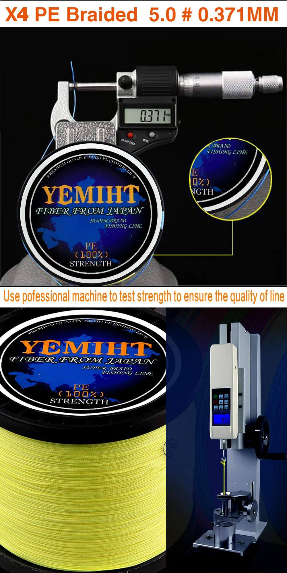 YEMIHT 100 м 300 м плетеная леска для рыбалки, 4 нити, PE многофиламентная леска для ловли карпа