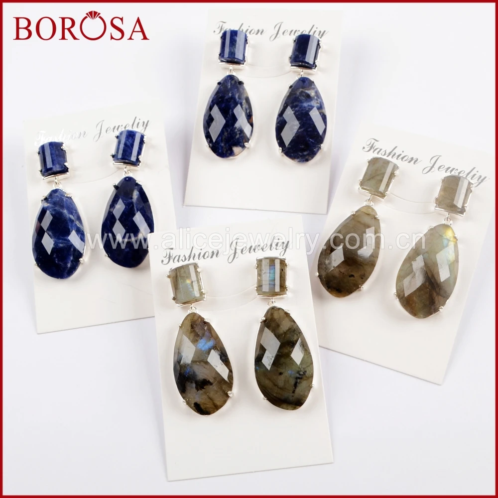BOROSA 3/5 пар серебряных цветов микро проложить Подвески с фианитом многородные