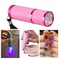 mini uv led light uv led lamp nail dryer for gel nails 9 led flashlight portability nail dryer machine nail art tools uv light