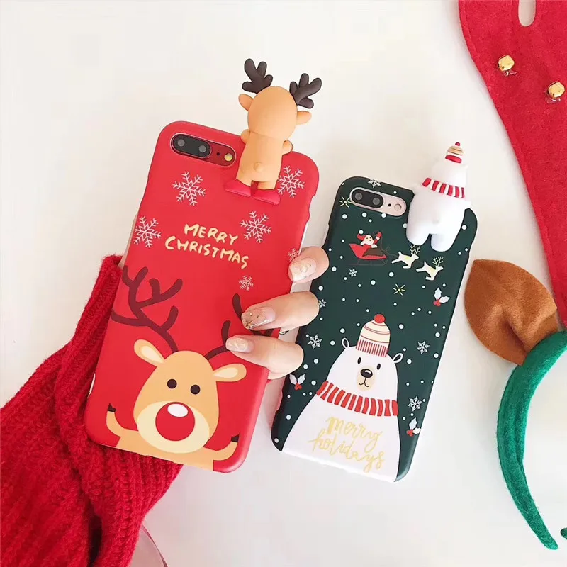 Рождественский фестиваль Снеговик Олень 3D животное чехол для iPhone X XS XR MAX 7 8 6 6S PLUS