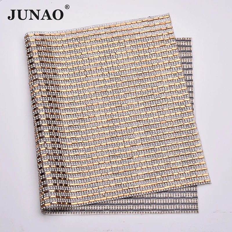 JUNAO 24x40 см Φ отделка стеклянная Хрустальная лента Ткань Горячая фиксация