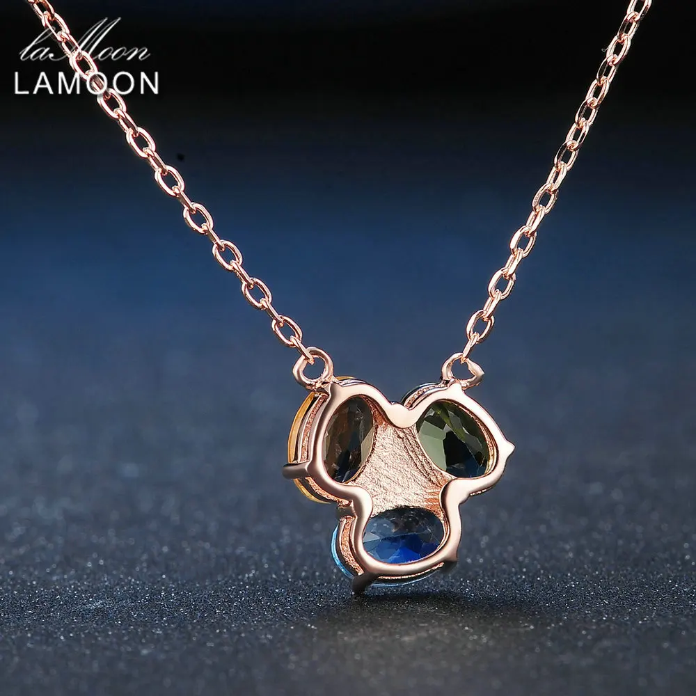 Ламон Овальный жёлтый цитрин Зеленый Перидот синий топаз ожерелье с серебряной