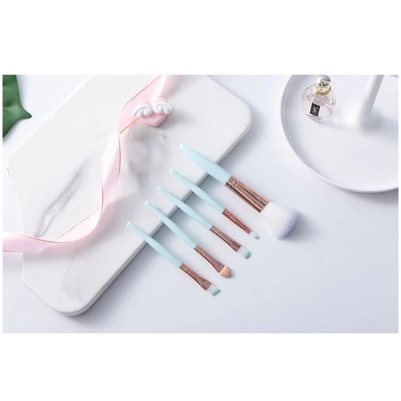 Набор из 5 профессиональных кистей для путешествий включает в себя румяна губку