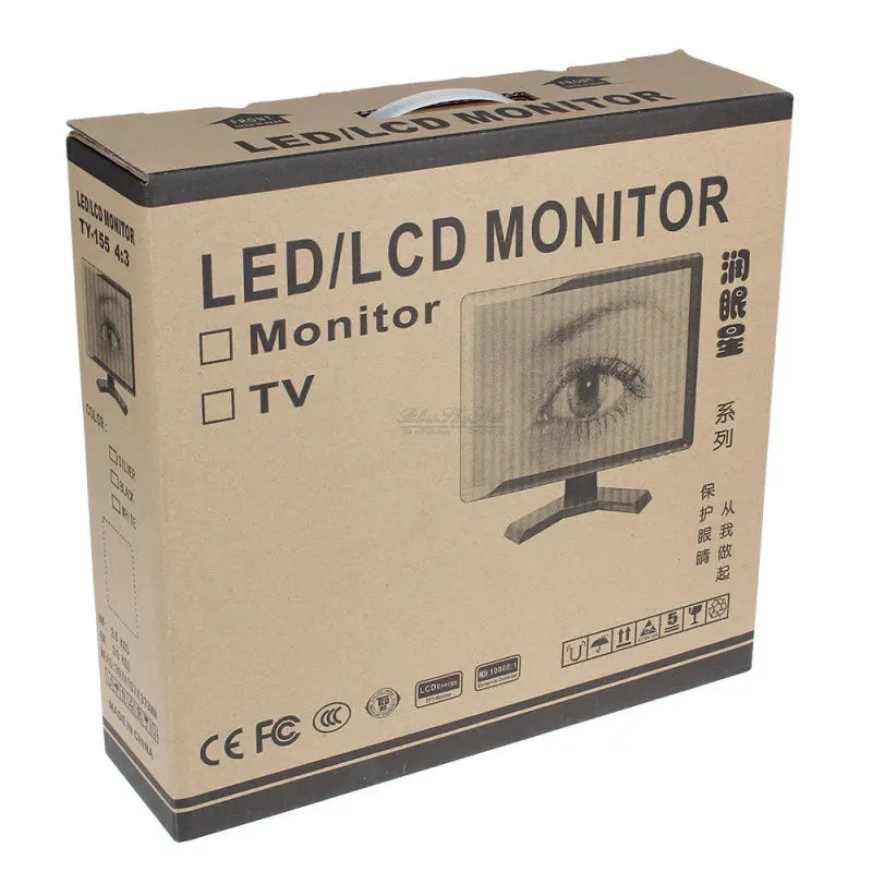 Eyoyo 15 &quotTFT ЖК дисплей HD 1024*768 Аудио Видео монитор VGA AV BNC для видеонаблюдения DVD PC