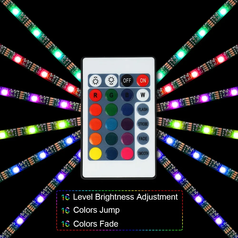 Led Strip RGB 5050SMD 5V 1M/2M 16 Color Change With USB 24KEY IR Controller For TV Background Lighting Nowaterproof | Лампы и