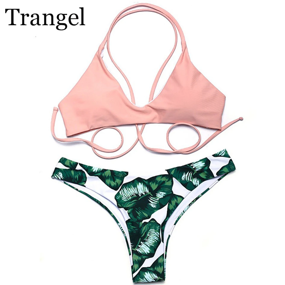 Trangel Bikini Set 2018 Women Swimsuit Thong Bottom Brazilian Bathing Suits Beachwear Push Up Swimwear |