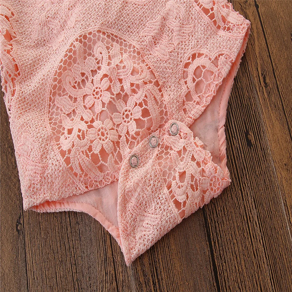 newborn body Kids Baby Girls Romper Summer Flower Lace Half Sleeve Romper Sunsuit Outfit One-pieces aunt baby clothes Playsuit