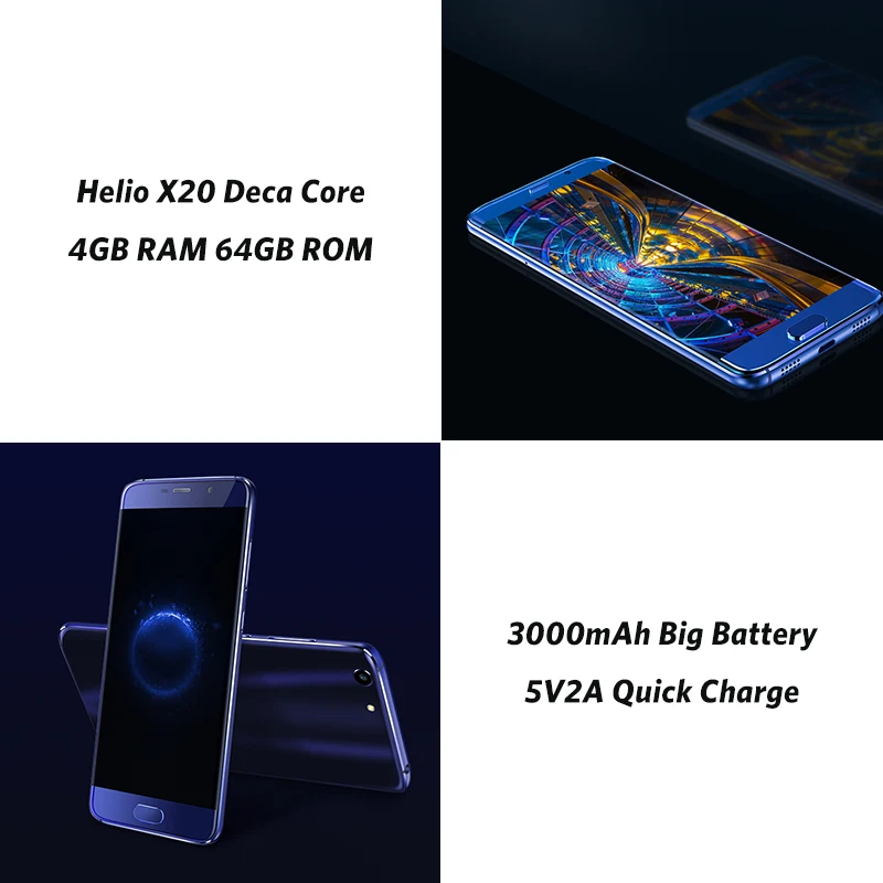 Elephone S7 большая батарея 64 Гб ПЗУ 4 ОЗУ Helio X20 Deca Core мобильный телефон Android 6 0 5 дюймов