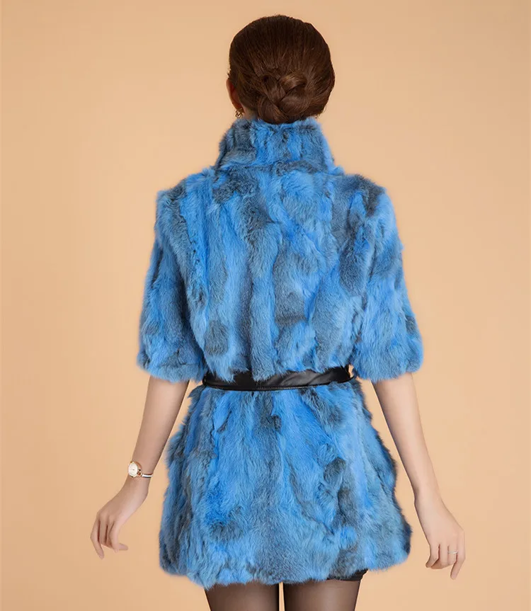 2022 Women New Arrival Real Rabbit Fur Coat Genuine Natural Vest Winter Plus size with belt JN178 | Женская одежда