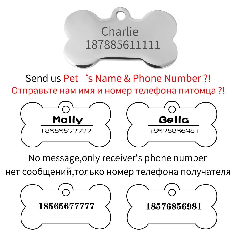 Военной Dog Tag Нержавеющая сталь гравировкой собака ID метки для армии воротник