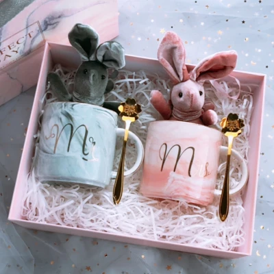 Two Cup set B 1 Набор, заказное имя, юбилей, подарок на день рождения, пара, керамическая кружка, чашка для свадьбы, предложение для невесты, жениха, лучшего человека, подарок для подружки невесты - Цвет: Two Cup set B