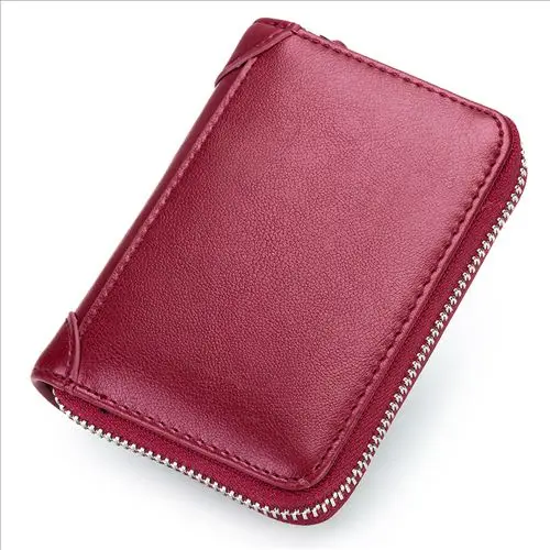 Wine Red Новые поступления большой емкости минималистичные кредитные карты Держатели унисекс горячие продажи RFID Блокировка бизнесменов карта чехол карта кошелек - Цвет: Wine Red