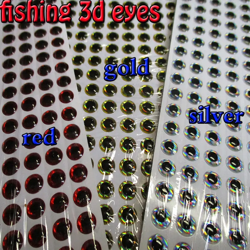 2019new fishing 3d eyes  size:3mm--12mm  each color 267pcs in total 800pcs/lot realistic artificial eyes enlarge