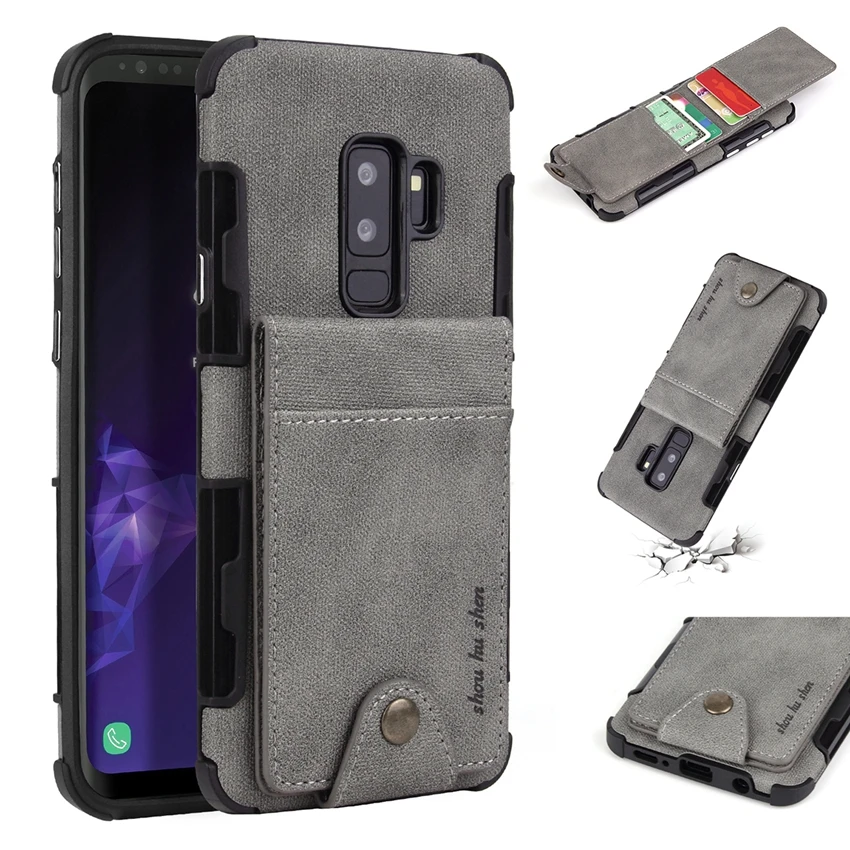 Hotr S10e для Samsung Galaxy S8 plus S9 plus полный защитный чехол кожаный чехол с отделением для карт для Samsung Note 8