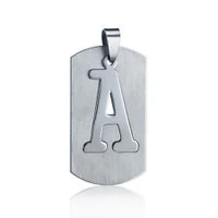 cheap charming stainless steel a z letter initial necklace pendant dog tag hot sales steel cut out dog tags custom