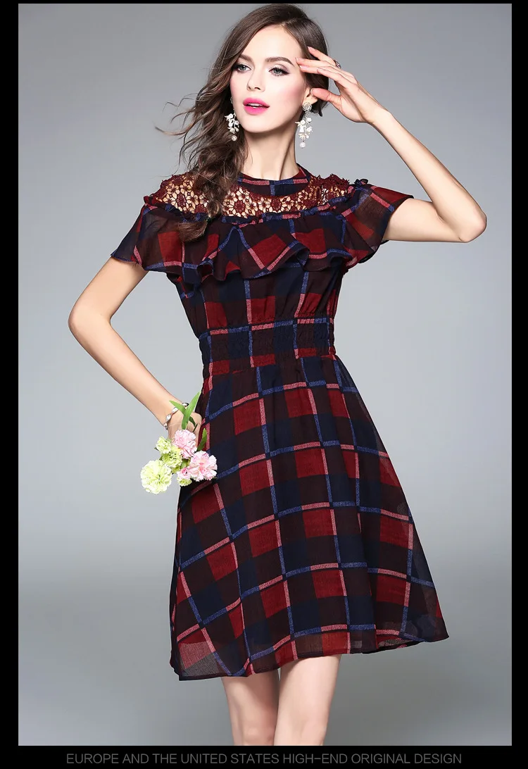 Фото Summer Dress 2017 Women European Design Charming Lace Jacobs Patchwork Gewen Waist Женская одежда Summer Dress 2017 Women European Design Charming Lace Jacobs Patchwork Gewen Waist Женская одежда