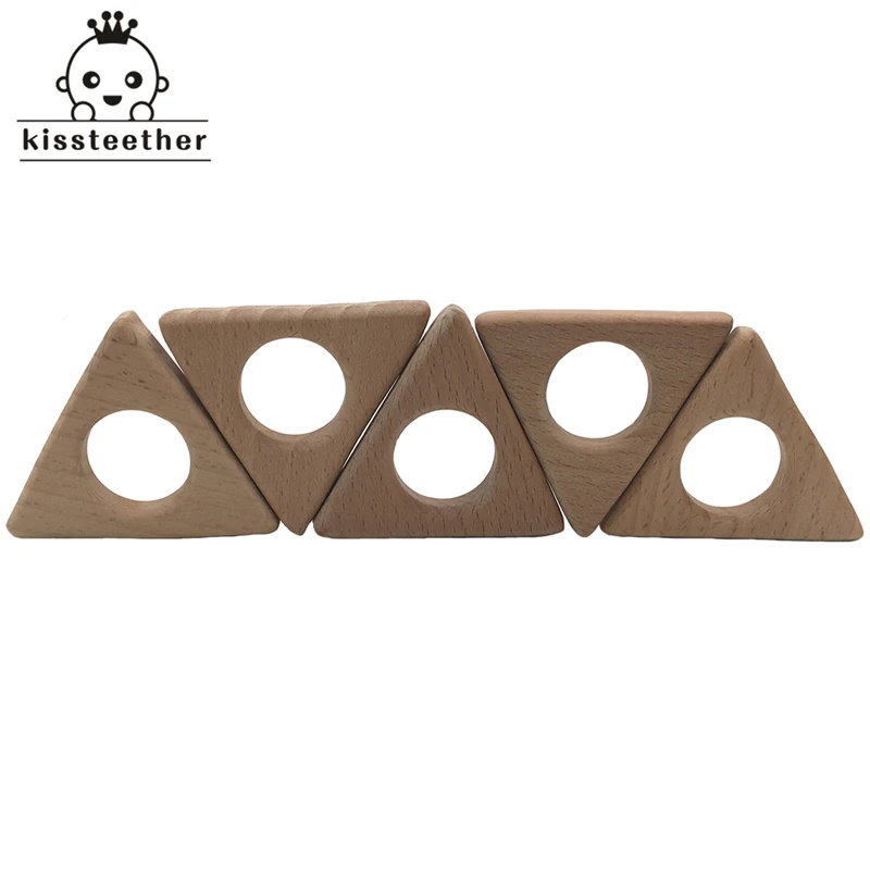 Mordedor Triangular de madera para beb&eacute;, productos para el cuidado de la dentici&oacute;n, sin BPA-4