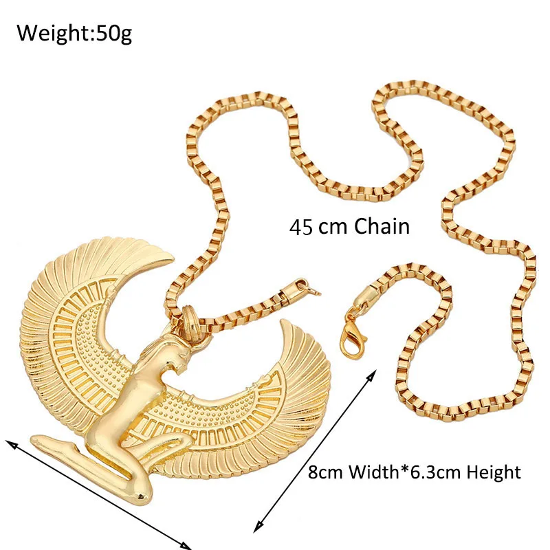African Gift Gold Color Egyptian Queen Nefertiti Isis Horus Pendant Necklaces for Women Men Jewelry Wholesale Hip Hop Jewellery | Украшения