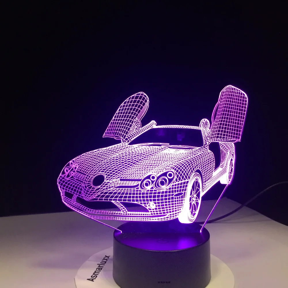 Ножничные двери новинка спортивный автомобиль 3D лампа USB Ночной светильник