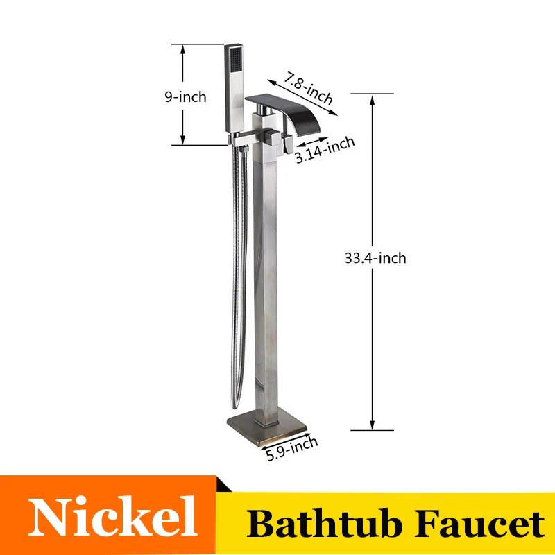 Nickel Senlesen свободно стоящий кран для ванной комнаты с одной ручкой, Твердый латунный Смеситель для холодной и горячей воды, смеситель для ванны - Цвет: Nickel