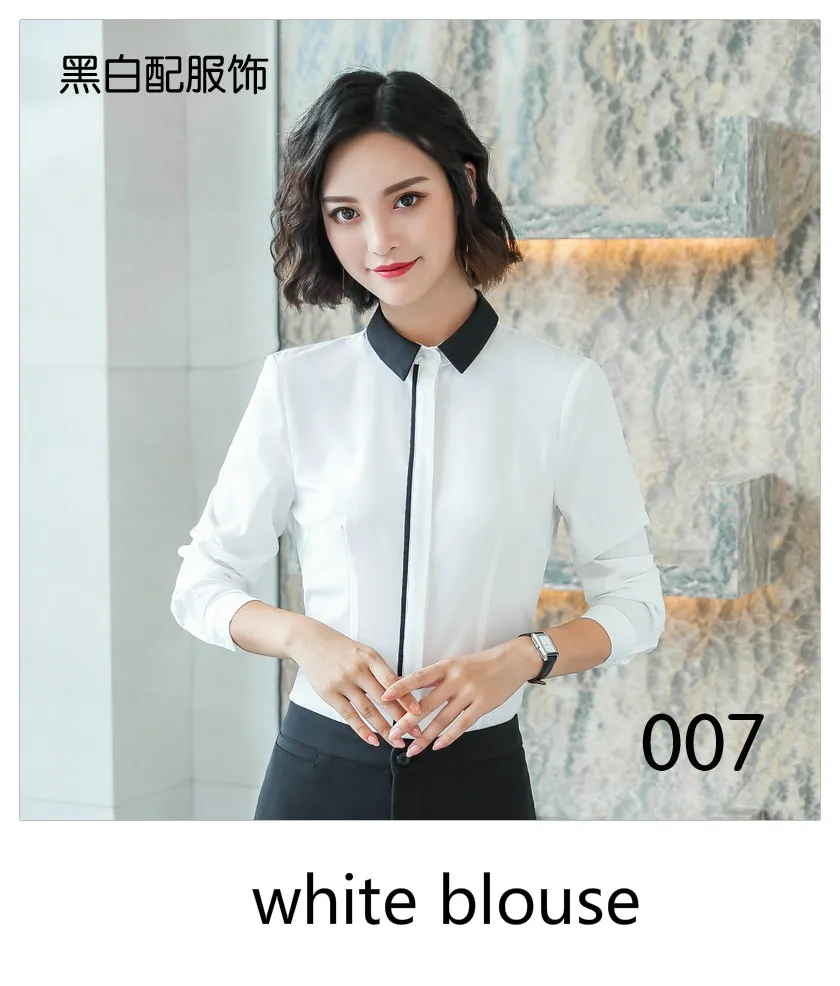 007 white shirt Высокое качество дизайнерский Блейзер женский с длинным рукавом на пуговицах костюм куртка-блейзер внешний Темно-Синий Серый Черный офисный Женский блейзер - Цвет: 007 white shirt