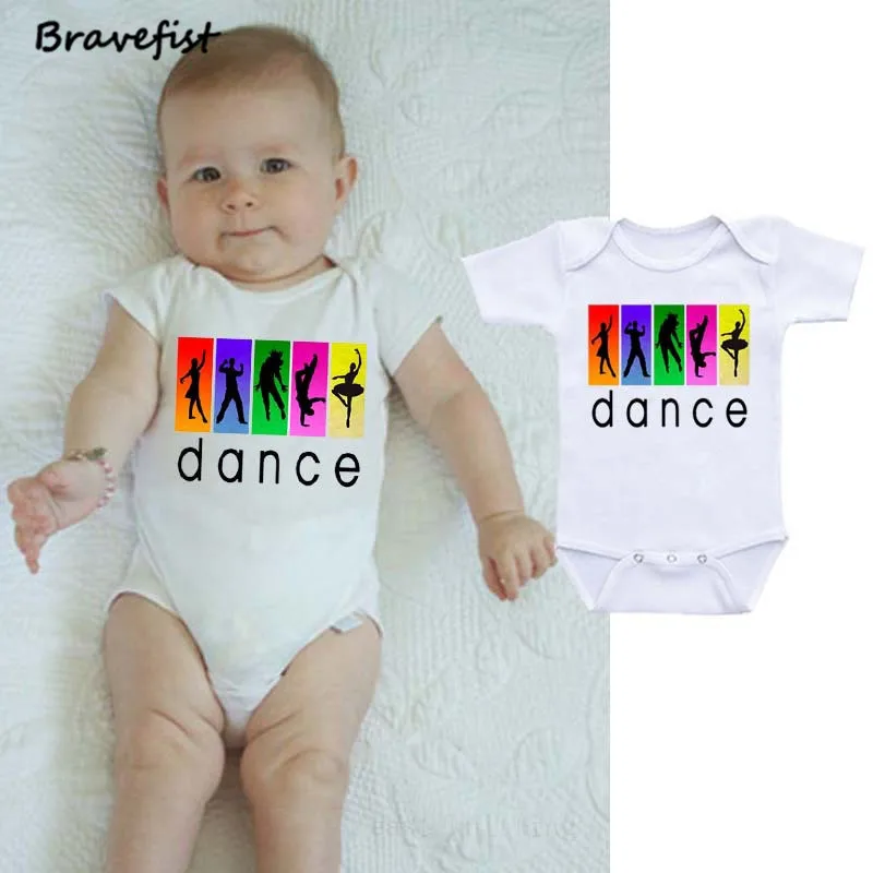 

Fashion Design Dance Newborn Bodysuits White 0-24M Summer Outfits Boys Girls Clothing Short Sleeve Infant Jumpsuits Outwear Tees