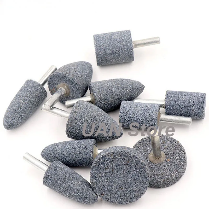 

High Quality 6mm Shank Cylindrical Cone T Shape Brown Chrome Corundum Grinding Wheel Head Polishing Tools