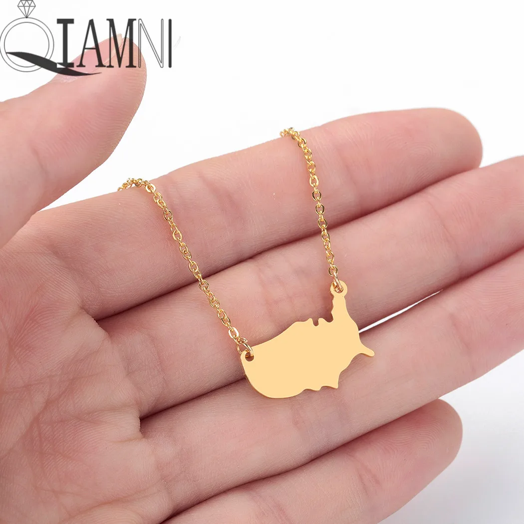 Кулон в виде карты США QIAMNI ожерелье-чокер ювелирные изделия подарок на день