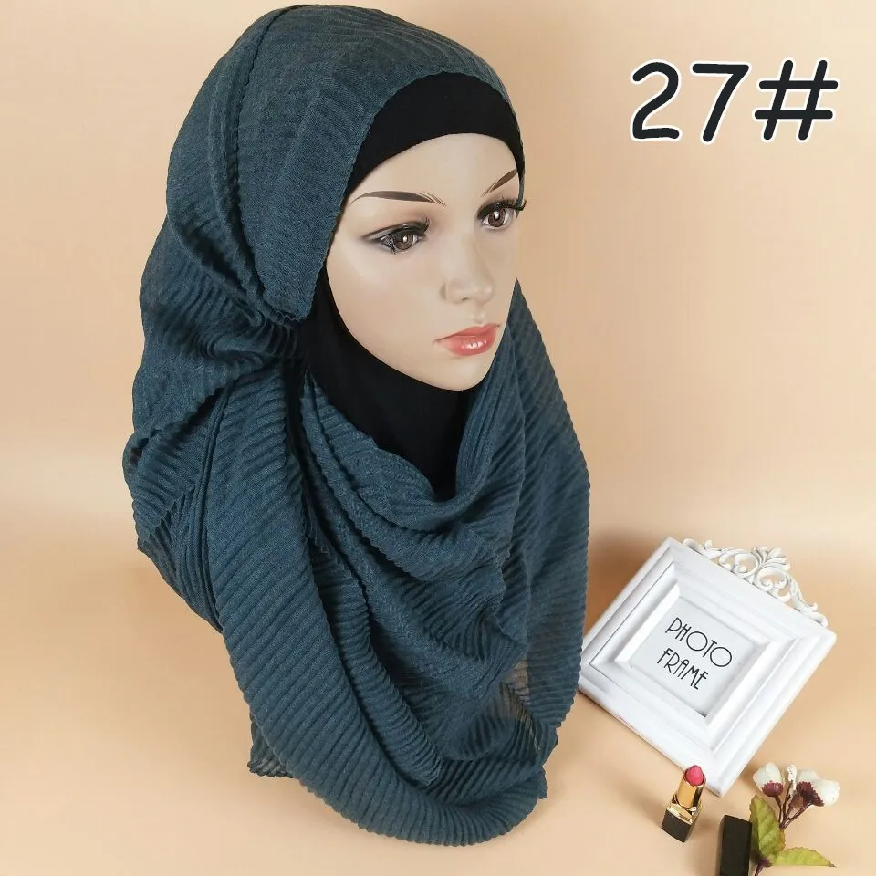 180*70 см мягкие носки из тонкого хлопка Hijab шарф Мусульманский платок исламский аксессуары Платки femme - Цвет: 27