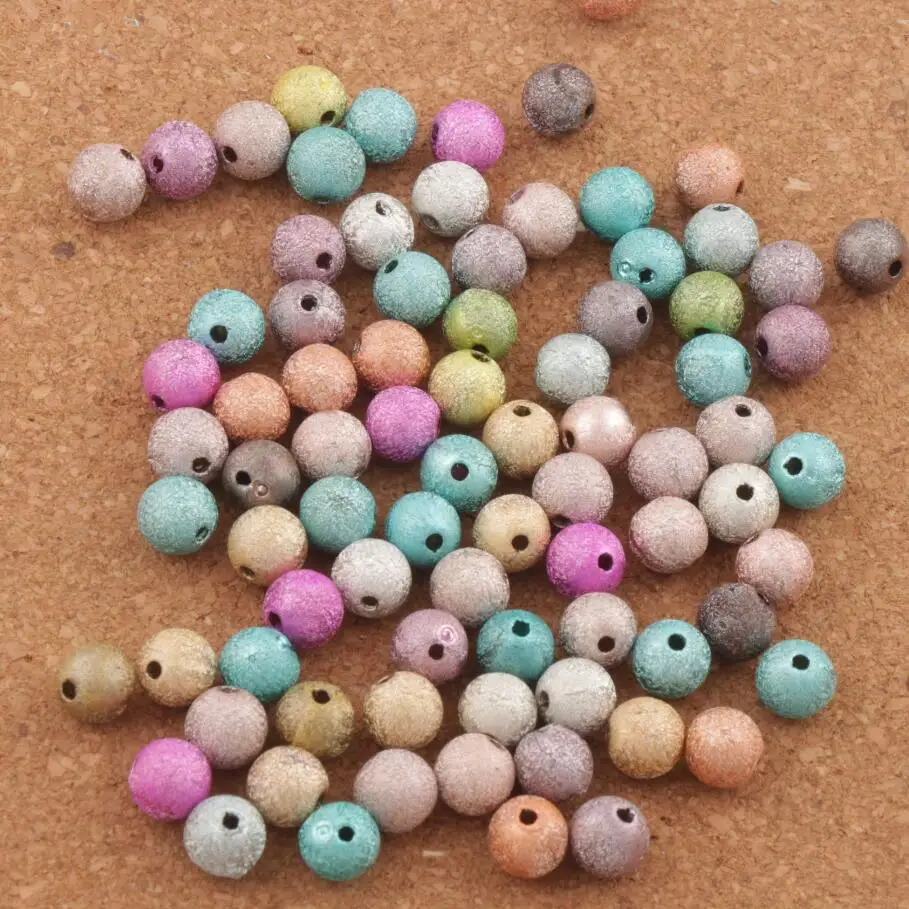 

800pcs 8mm Colorful Scrub Matte Round Beads Acrylic Beads L3042 Jewelry DIY