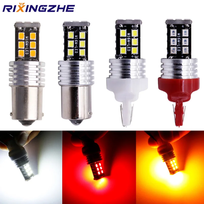 10 шт. S25 1156 BA15S BAU15S py21w светодиодный T20 7443 1157 BAY15D 2835 15Smd лампы для автомобильных