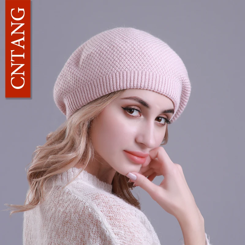 CNTANG Wool Knitted Hat For Women Winter Double layer Cap Warm Beanies Caps Female Fashion Casual Bonnet 2018 | Аксессуары для