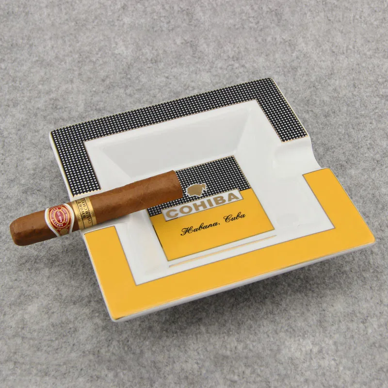 Cohiba Классический Королевский печной фарфор 2 слота керамическая пепельница для