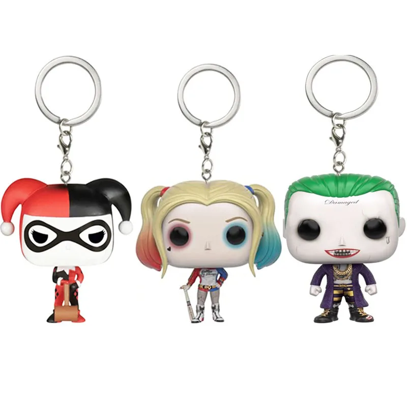 Suicide Squad The Joker &amp Harley Quinn Pocket keychain PVC action Figure Collection Model toys for children gift | Игрушки и хобби
