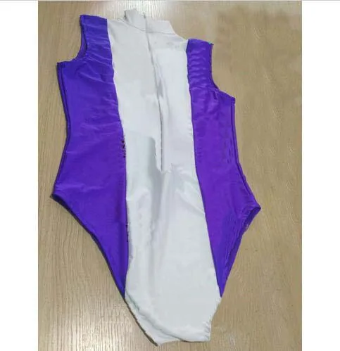 Белый и фиолетовый сексуальный женский трико супергероя на Хэллоуин для