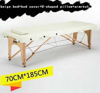 white 185 см* 70 см кровать+ чехол для кровати+ u-образная подушка+ подлокотник, спа тату Красота Мебель портативный складной массажный стол для массажного салона - Цвет: white