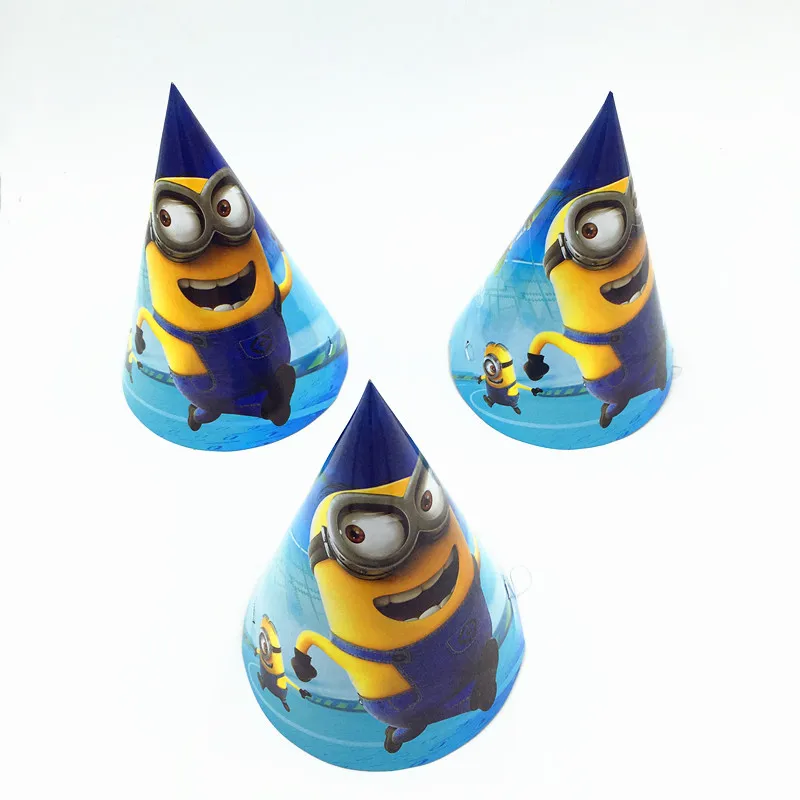 6 шт./лот бумажные шапки с миньонами на день рождения товары для дня праздничные