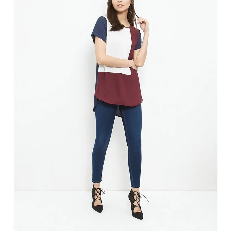 Женская летняя футболка большого размера Повседневная разноцветная с коротким