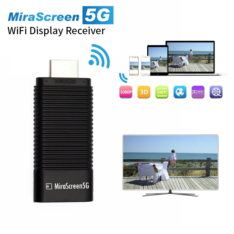 Mirascreen 5G ТВ палка беспроводной дисплей ключ Miracast DLNA Airplay 1080PHD Поддержка HDMI ресивер