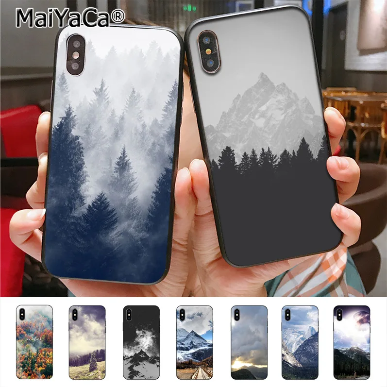 Горный лес облака горячий напечатанный Чехол для мобильного телефона iphone 11 12 Pro X 8