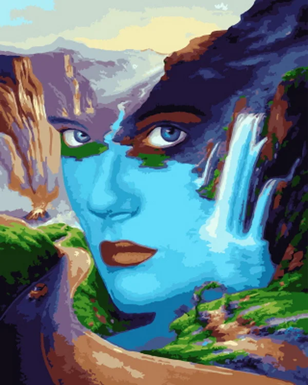 Frameless painting by numbers wall decor diy picture oil on canvas for home 4050 mountain lady | Дом и сад