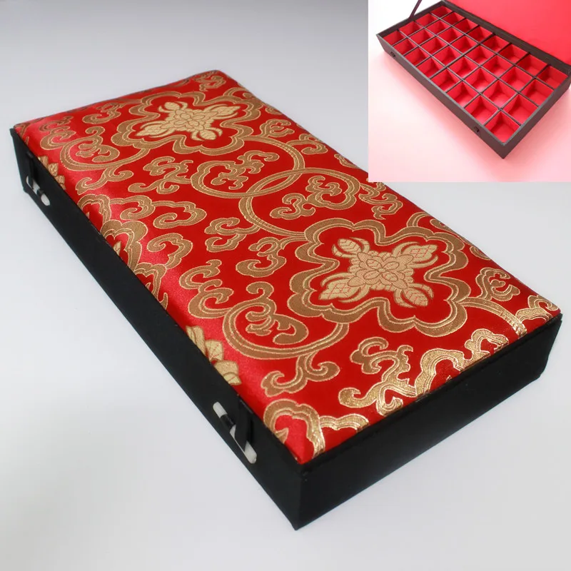 Бутик цветочный 32 ячейки кольцо деревянный ящик для хранения китайские шелковые